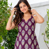Purple Printed Halter Neck Short Kurti
