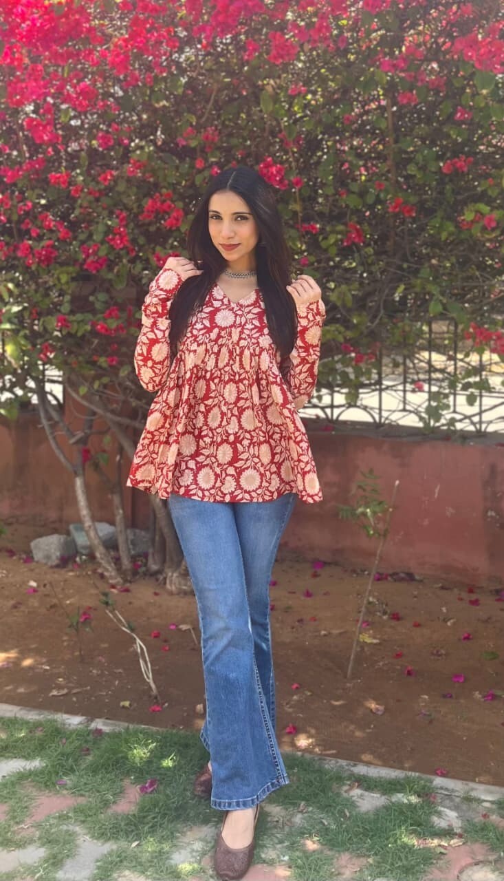 Women's Full Sleeve Flared Kurti
